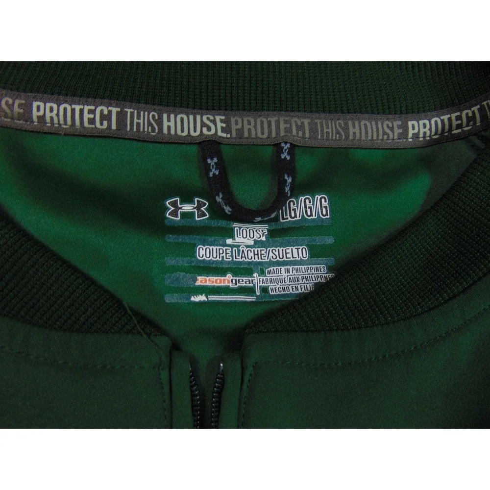 Green‎ Bay Packers Jacket Mens Large Green Under Armour Loose 1/4 Zip Light Coat